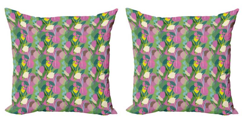 Abakuhaus Kissenbezüge Modern Accent Doppelseitiger Digitaldruck, (2 Stück), Frühling Blumen-Silhouetten von Abakuhaus