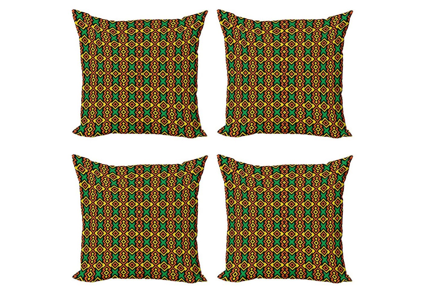 Abakuhaus Kissenbezüge Modern Accent Doppelseitiger Digitaldruck, (4 Stück), Kente Muster Kunstdruck Abakuhaus Kissenbezüge Modern Accent Doppelseitiger Digitaldruck, (4 Stück), Kente Muster Kunstdruck von Abakuhaus