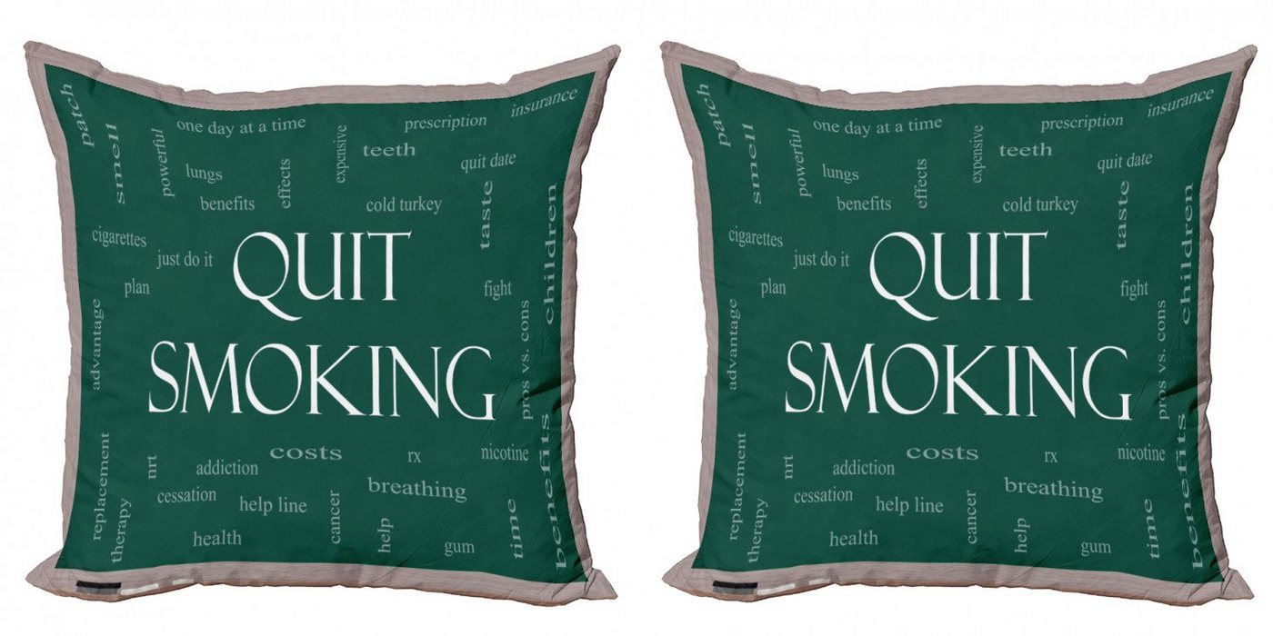 Kissenbezüge Modern Accent Doppelseitiger Digitaldruck, Abakuhaus (2 Stück), Zitat Smoking Message Tafel von Abakuhaus