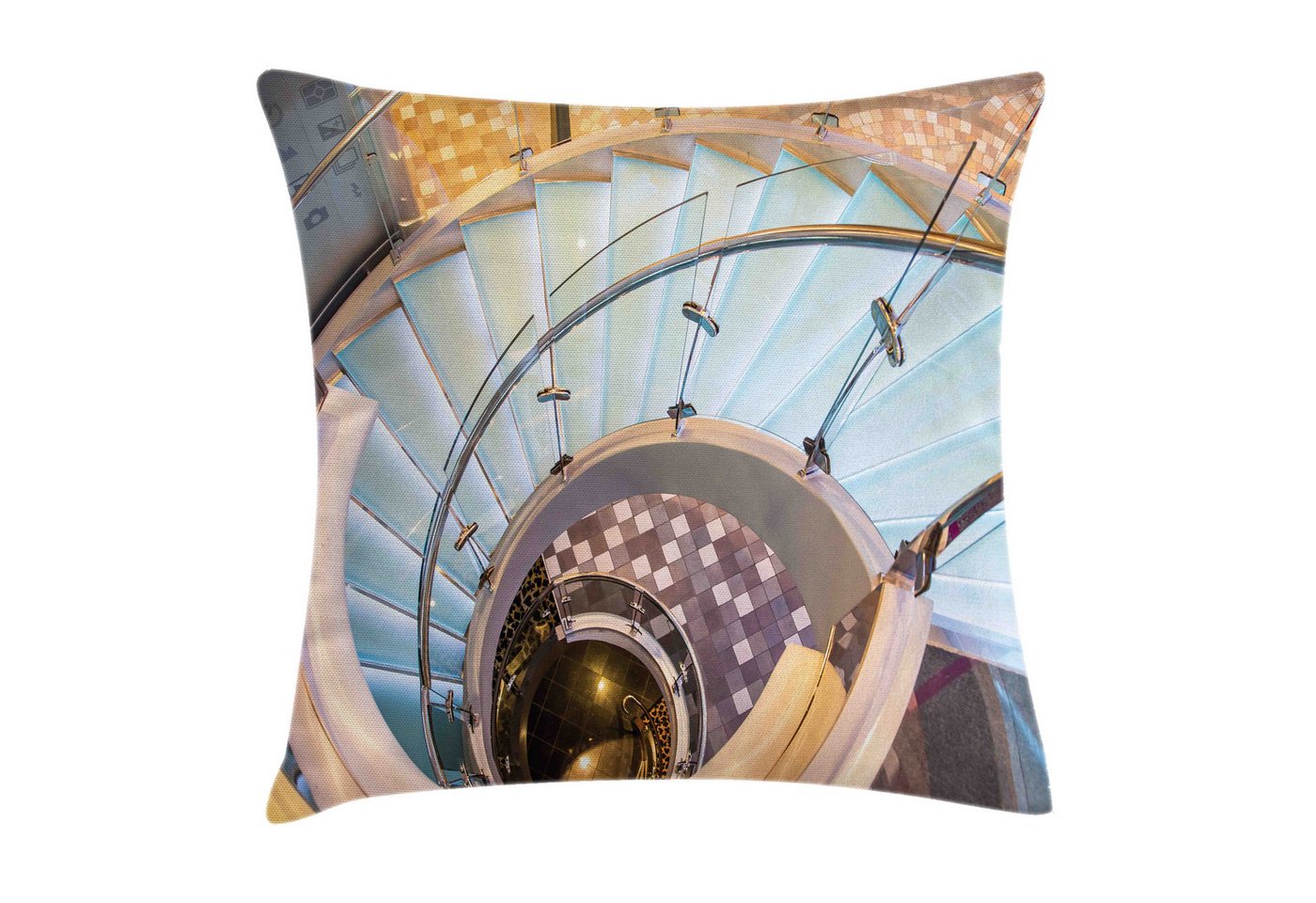 Abakuhaus Kissenbezüge Kissenhülle mit Farbfesten Klaren Farben Beidseitiger Druck, (1 Stück), Die Architektur Treppe Städtische Treppen Abakuhaus Kissenbezüge Kissenhülle mit Farbfesten Klaren Farben Beidseitiger Druck, (1 Stück), Die Architektur Treppe Städtische Treppen von Abakuhaus