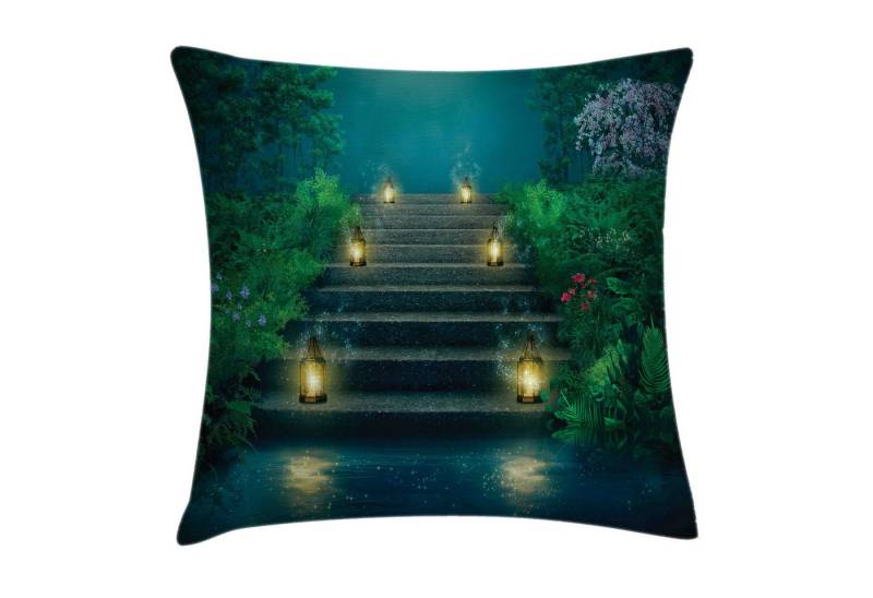 Abakuhaus Kissenbezüge Kissenhülle mit Farbfesten Klaren Farben Beidseitiger Druck, (1 Stück), Garten Treppen mit Magic Lanterns von Abakuhaus