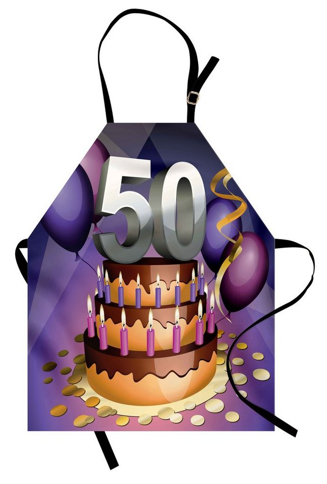 Abakuhaus Kochschürze Höhenverstellbar Klare Farben ohne verblassen, 50. Geburtstag Kuchen mit Kerzen Abakuhaus Kochschürze Höhenverstellbar Klare Farben ohne verblassen, 50. Geburtstag Kuchen mit Kerzen von Abakuhaus