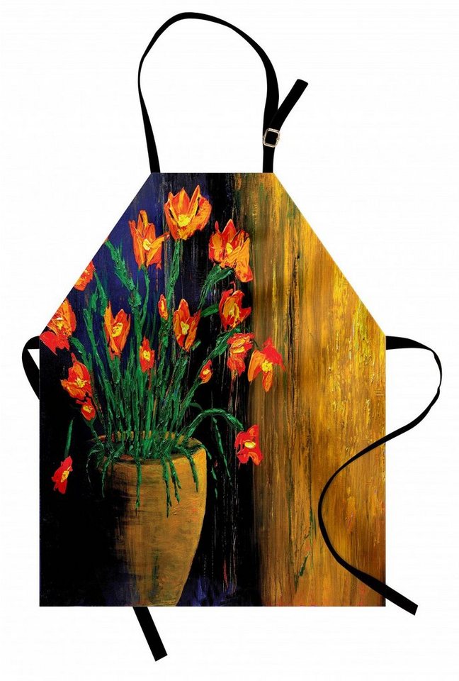 Abakuhaus Kochschürze Höhenverstellbar Klare Farben ohne verblassen, Blume Botanischer Vase Illustration von Abakuhaus