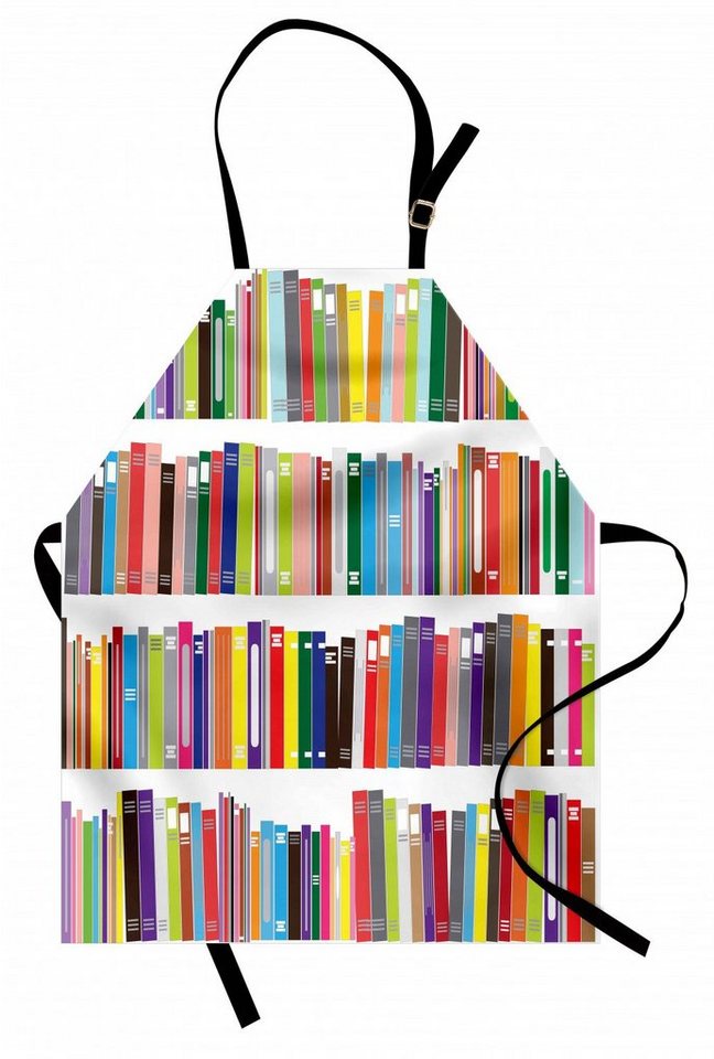 Abakuhaus Kochschürze Höhenverstellbar Klare Farben ohne verblassen, Bücherregal Bunte Gekritzel-Bücher von Abakuhaus