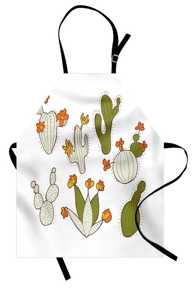 Abakuhaus Kochschürze Höhenverstellbar Klare Farben ohne verblassen, Kaktus Doodle Cacti Flora von Abakuhaus