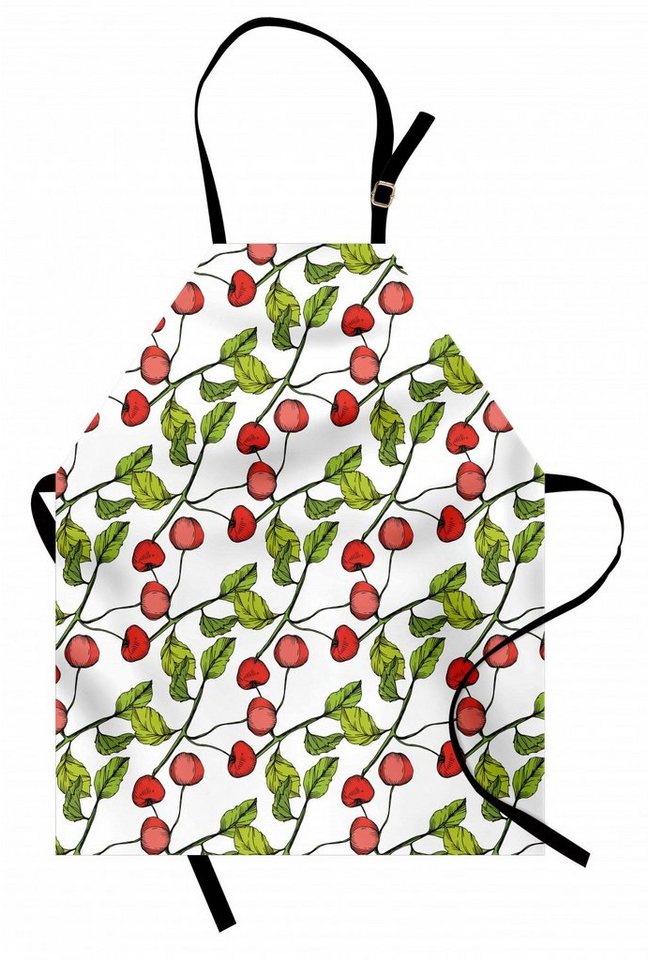 Abakuhaus Kochschürze Höhenverstellbar Klare Farben ohne verblassen, Kirsche Belaubt Obst Ast Cartoon von Abakuhaus