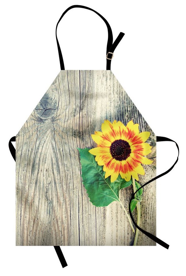 Abakuhaus Kochschürze Höhenverstellbar Klare Farben ohne verblassen, Sonnenblume Holzplatte Bouquet von Abakuhaus