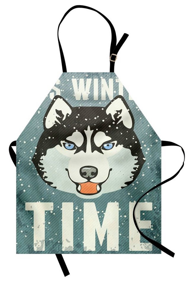 Abakuhaus Kochschürze Höhenverstellbar Klare Farben ohne verblassen, Alaskan Malamute Retro Poster Abakuhaus Kochschürze Höhenverstellbar Klare Farben ohne verblassen, Alaskan Malamute Retro Poster von Abakuhaus