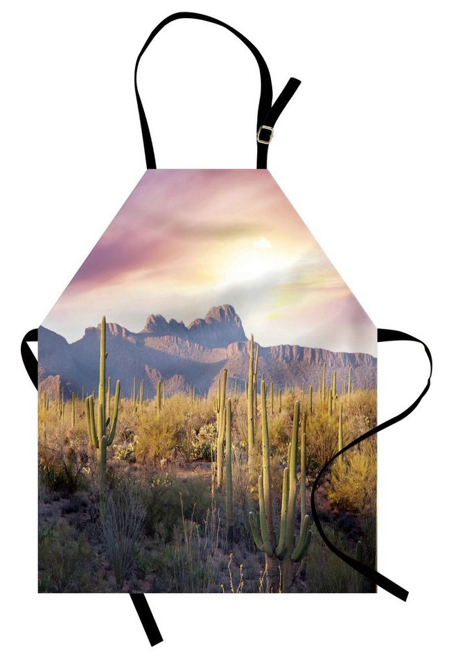 Abakuhaus Kochschürze Höhenverstellbar Klare Farben ohne verblassen, Arizona Saguaro-Kaktus und Berge von Abakuhaus