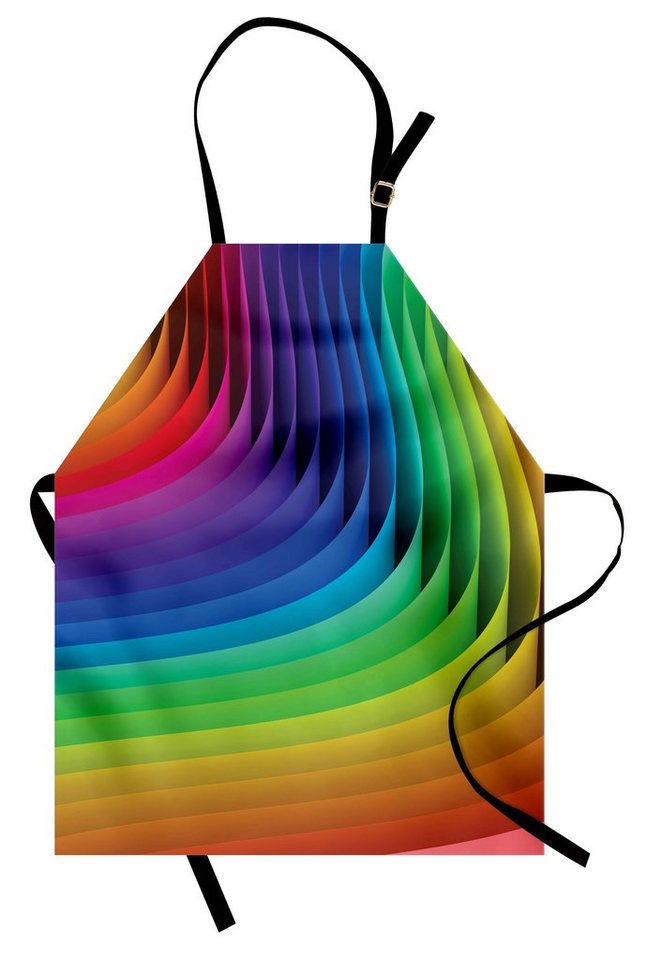 Abakuhaus Kochschürze Höhenverstellbar Klare Farben ohne verblassen, Bunt Farbe Wave-Curls Kunst von Abakuhaus