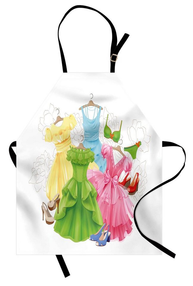 Abakuhaus Kochschürze Höhenverstellbar Klare Farben ohne verblassen, Heels und Kleider Mädchen Kleiderschrank von Abakuhaus