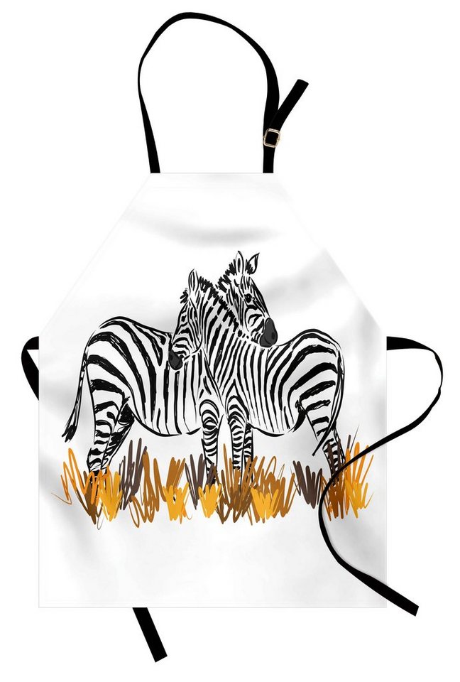 Abakuhaus Kochschürze Höhenverstellbar Klare Farben ohne verblassen, Safari Zebras Lage in Natur von Abakuhaus