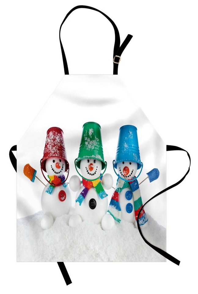 Abakuhaus Kochschürze Höhenverstellbar Klare Farben ohne verblassen, Schneemann Schals Handschuhe und Schaufeln von Abakuhaus