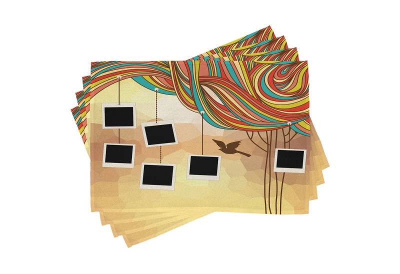 Abakuhaus Platzset Waschbare Stoff Esszimmer Küche Tischdekorations Digitaldruck, (4-teilig, 4-St., Set aus 4x), Collage Hänge Modernen Bilderrahmen von Abakuhaus