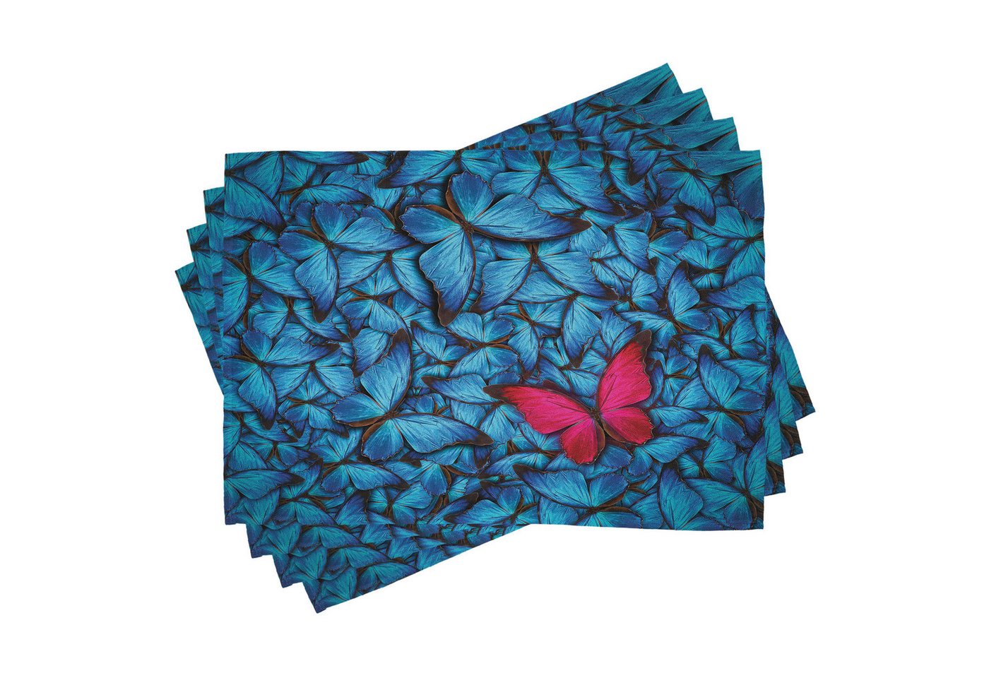 Abakuhaus Platzset Waschbare Stoff Esszimmer Küche Tischdekorations Digitaldruck, (4-teilig, 4-St., Set aus 4x), Tropisch Große Bugs Lepidoptera von Abakuhaus