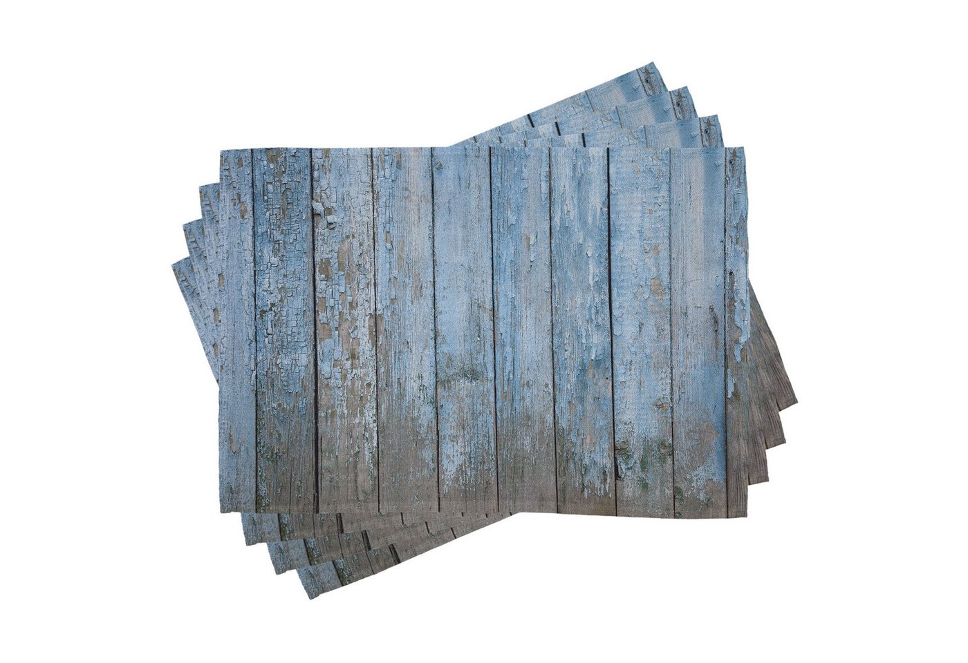 Abakuhaus Platzset Waschbare Stoff Esszimmer Küche Tischdekorations Digitaldruck, (4-teilig, 4-St., Set aus 4x), Zaun Grungy gemalte Holzzaun von Abakuhaus