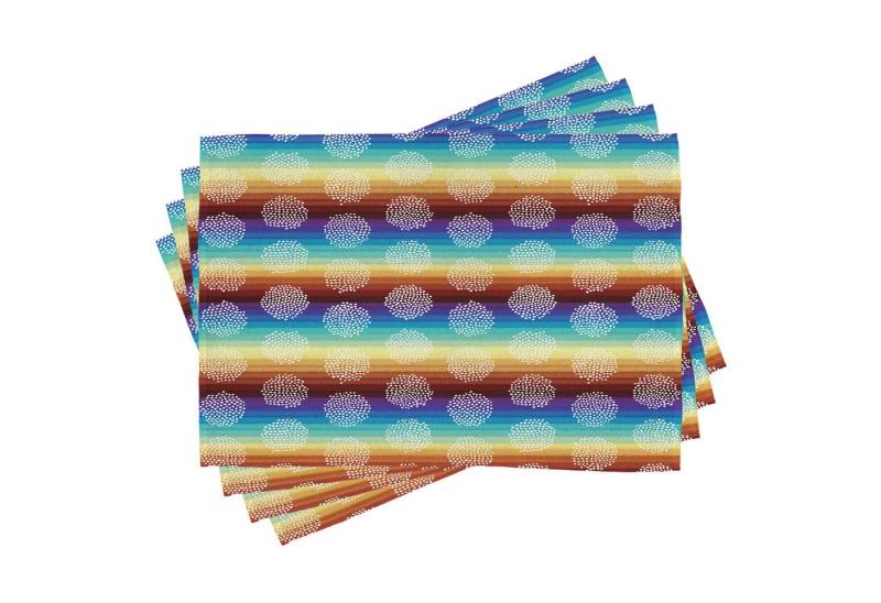 Abakuhaus Platzset Waschbare Stoff Esszimmer Küche Tischdekorations Digitaldruck, (4-teilig, 4-St., Set aus 4x), aztekisch Horizontale Linien Kulisse von Abakuhaus