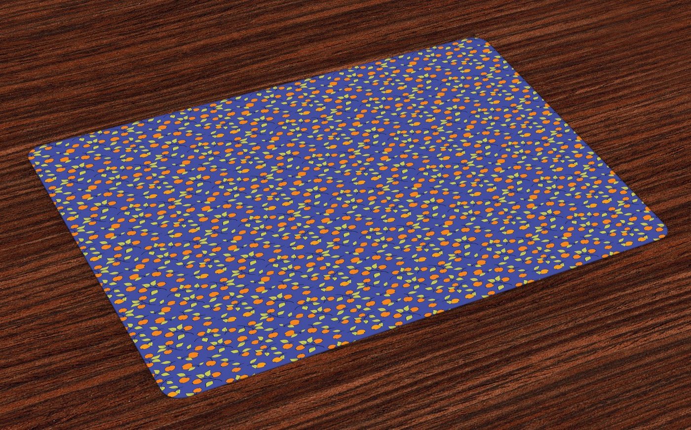 Abakuhaus Platzset Waschbare Stoff Esszimmer Küche Tischdekorations Digitaldruck, (4-teilig, 4 Teilig-St., Set aus 4x), Blumen Belaubt Obst Inspired von Abakuhaus
