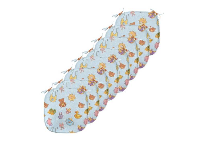 Abakuhaus Stuhlkissen Dekoratives wasserfestes Kissen mit Riemen für Küchensitze, Baby Sun Ribbon Teddybär Abakuhaus Stuhlkissen Dekoratives wasserfestes Kissen mit Riemen für Küchensitze, Baby Sun Ribbon Teddybär von Abakuhaus