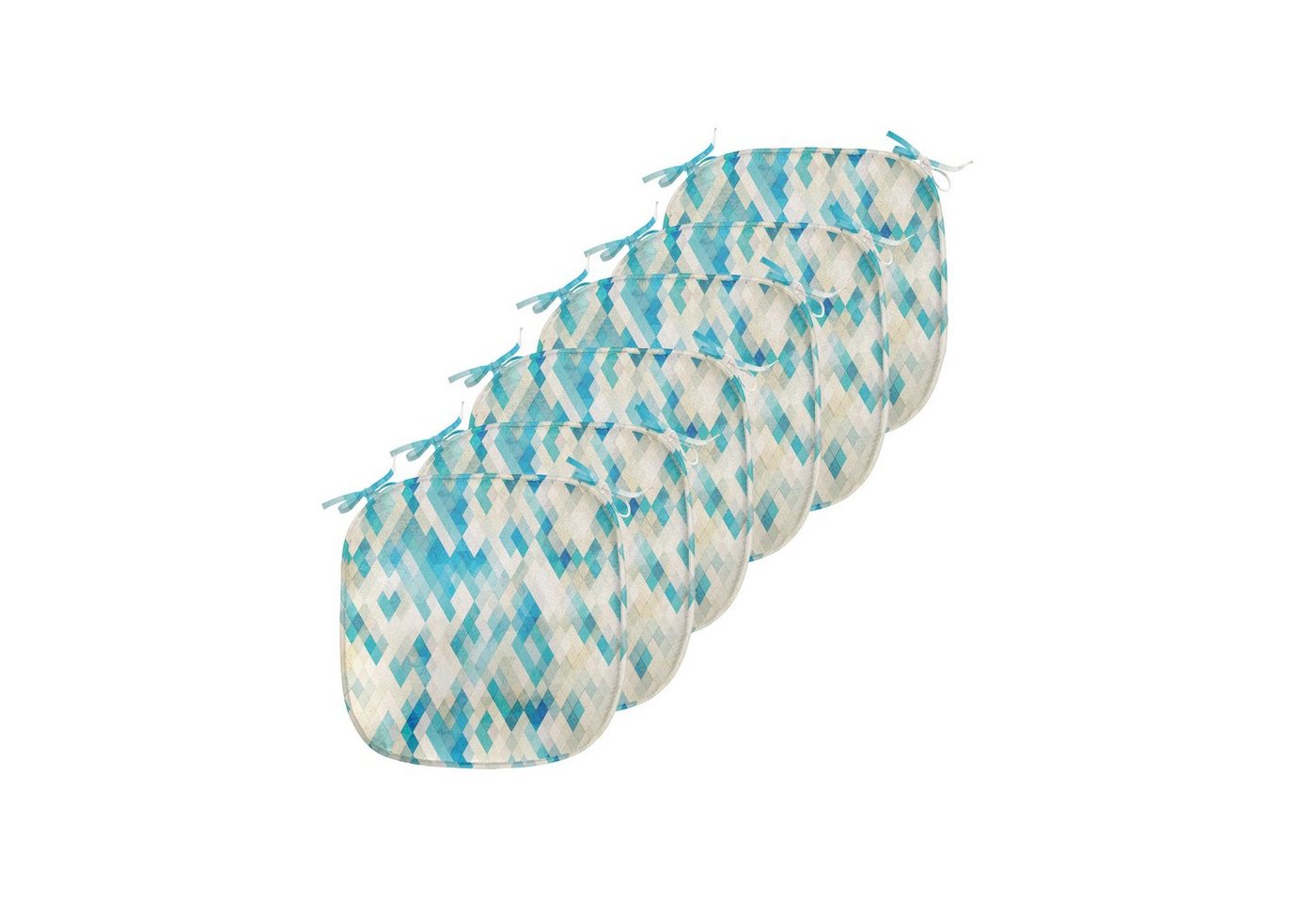 Abakuhaus Stuhlkissen Dekoratives wasserfestes Kissen mit Riemen für Küchensitze, Blau Hexagonal Abstrakt Grunge Abakuhaus Stuhlkissen Dekoratives wasserfestes Kissen mit Riemen für Küchensitze, Blau Hexagonal Abstrakt Grunge von Abakuhaus
