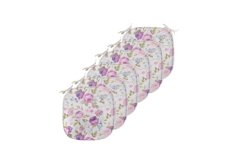Abakuhaus Stuhlkissen Dekoratives wasserfestes Kissen mit Riemen für Küchensitze, Blumen Pastelltöne Blätter Abakuhaus Stuhlkissen Dekoratives wasserfestes Kissen mit Riemen für Küchensitze, Blumen Pastelltöne Blätter von Abakuhaus