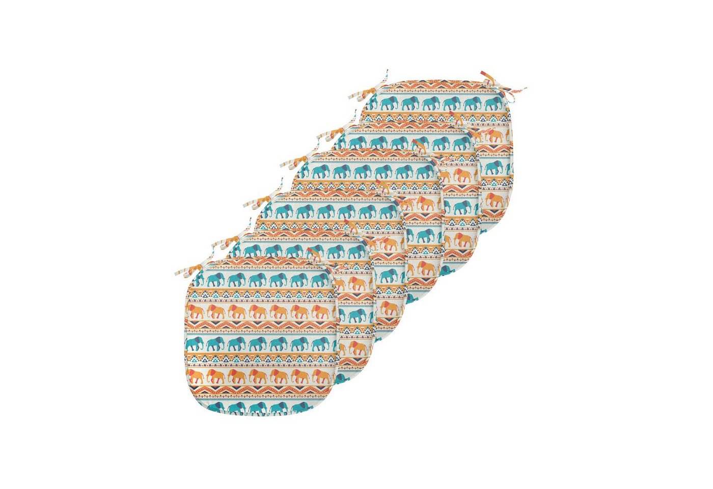 Abakuhaus Stuhlkissen Dekoratives wasserfestes Kissen mit Riemen für Küchensitze, Elefant Exotische geometrische Kunst Abakuhaus Stuhlkissen Dekoratives wasserfestes Kissen mit Riemen für Küchensitze, Elefant Exotische geometrische Kunst von Abakuhaus