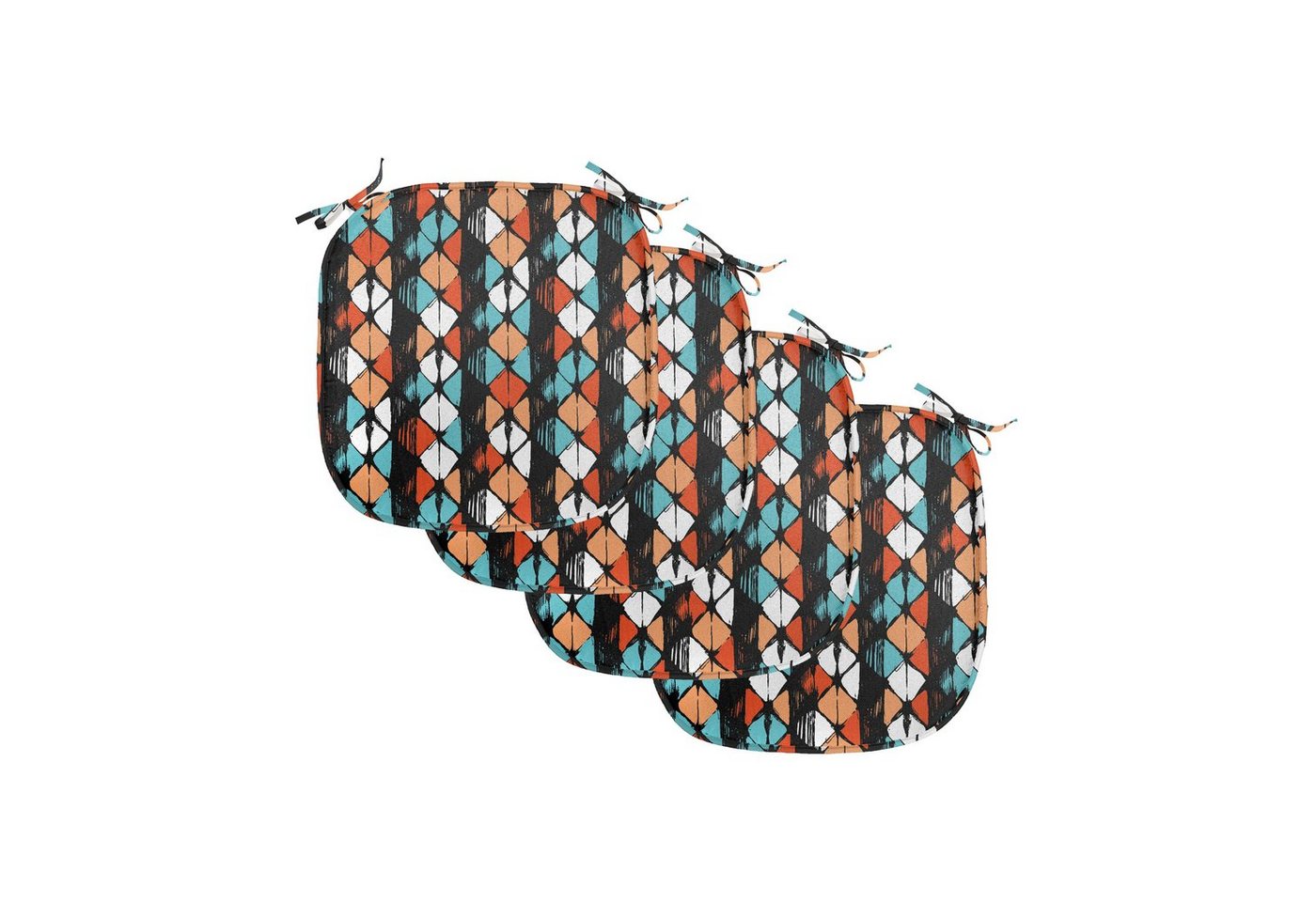 Abakuhaus Stuhlkissen Dekoratives wasserfestes Kissen mit Riemen für Küchensitze, Geometrisch Moderne Hexagon Entwurf Abakuhaus Stuhlkissen Dekoratives wasserfestes Kissen mit Riemen für Küchensitze, Geometrisch Moderne Hexagon Entwurf von Abakuhaus