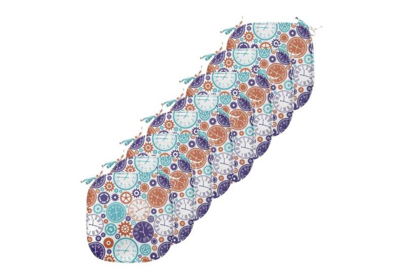 Abakuhaus Stuhlkissen Dekoratives wasserfestes Kissen mit Riemen für Küchensitze, Jahrgang Uhr mit römischen Ziffern von Abakuhaus