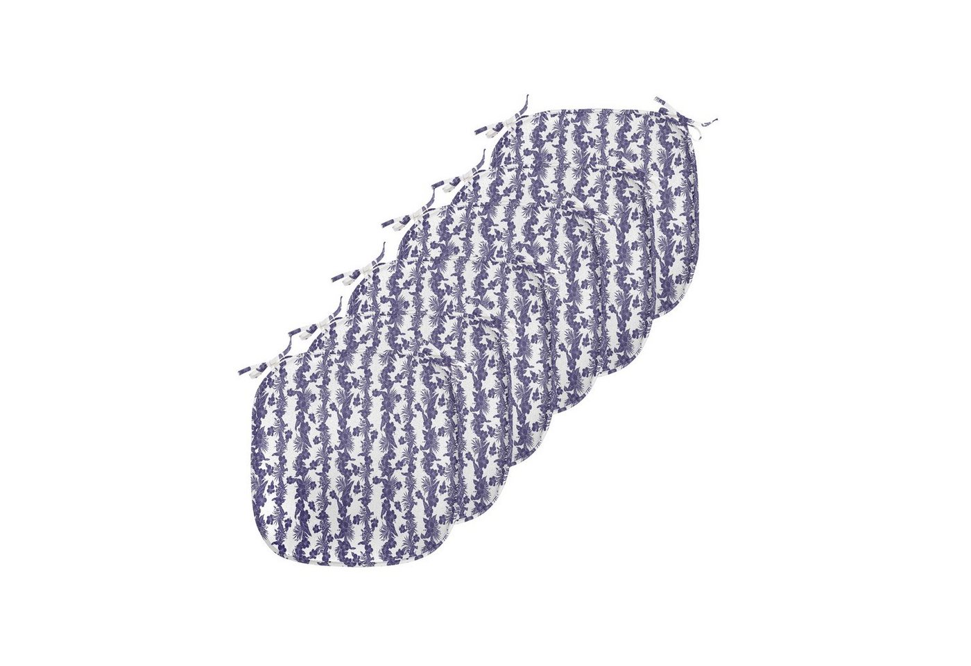 Abakuhaus Stuhlkissen Dekoratives wasserfestes Kissen mit Riemen für Küchensitze, Luau Blau und Weiß Hibiscus Abakuhaus Stuhlkissen Dekoratives wasserfestes Kissen mit Riemen für Küchensitze, Luau Blau und Weiß Hibiscus von Abakuhaus