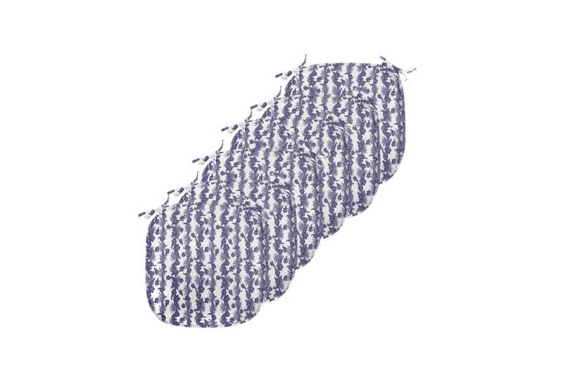 Abakuhaus Stuhlkissen Dekoratives wasserfestes Kissen mit Riemen für Küchensitze, Luau Blau und Weiß Hibiscus Abakuhaus Stuhlkissen Dekoratives wasserfestes Kissen mit Riemen für Küchensitze, Luau Blau und Weiß Hibiscus von Abakuhaus