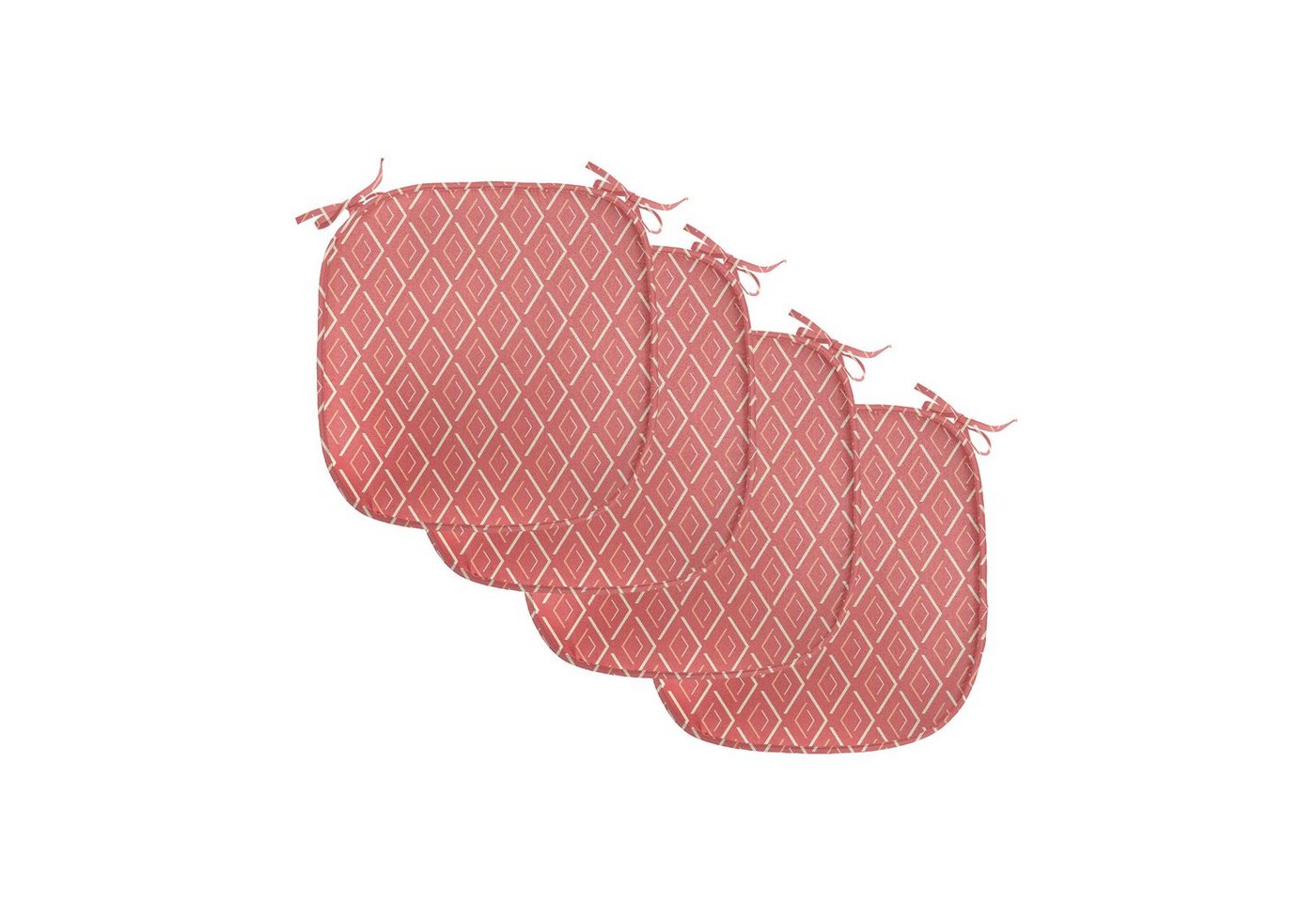 Abakuhaus Stuhlkissen Dekoratives wasserfestes Kissen mit Riemen für Küchensitze, Pfirsich-Rosa Chevron Linien Fliesen Abakuhaus Stuhlkissen Dekoratives wasserfestes Kissen mit Riemen für Küchensitze, Pfirsich-Rosa Chevron Linien Fliesen von Abakuhaus