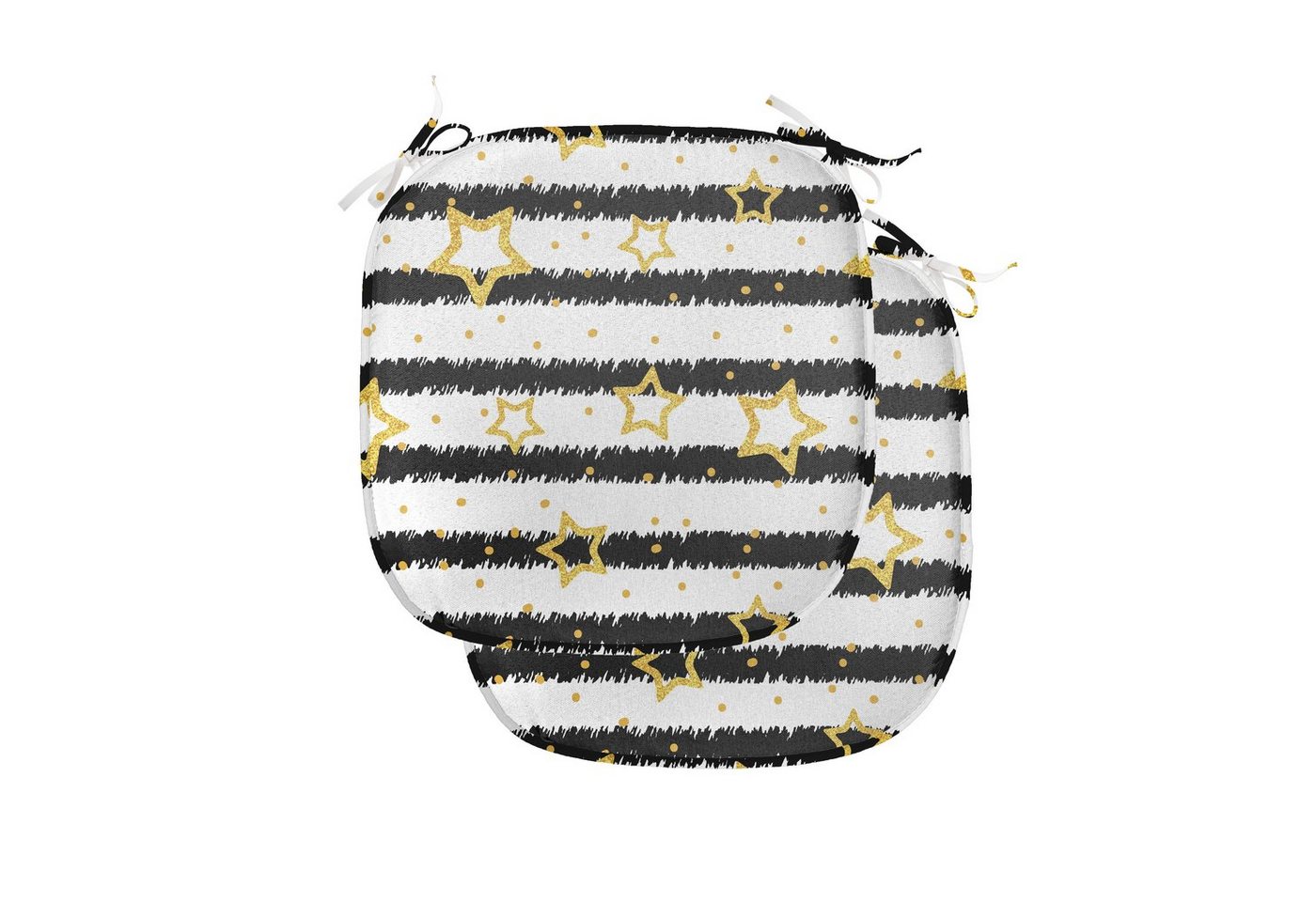 Abakuhaus Stuhlkissen Dekoratives wasserfestes Kissen mit Riemen für Küchensitze, Star Punkt-Streifen Feiern Abakuhaus Stuhlkissen Dekoratives wasserfestes Kissen mit Riemen für Küchensitze, Star Punkt-Streifen Feiern von Abakuhaus