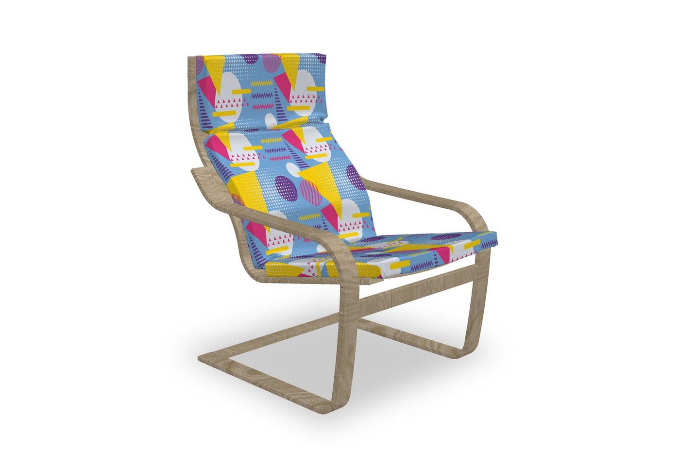 Abakuhaus Stuhlkissen Sitzkissen mit Stuhlkissen mit Hakenschlaufe und Reißverschluss, Geometrisch Memphis-Art-Kunst-Bild von Abakuhaus