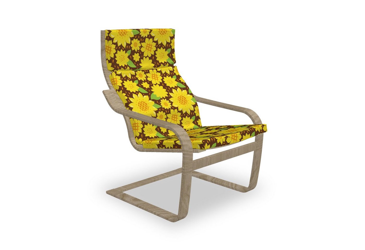 Abakuhaus Stuhlkissen Sitzkissen mit Stuhlkissen mit Hakenschlaufe und Reißverschluss, Sonnenblume Cartoon Blumen von Abakuhaus