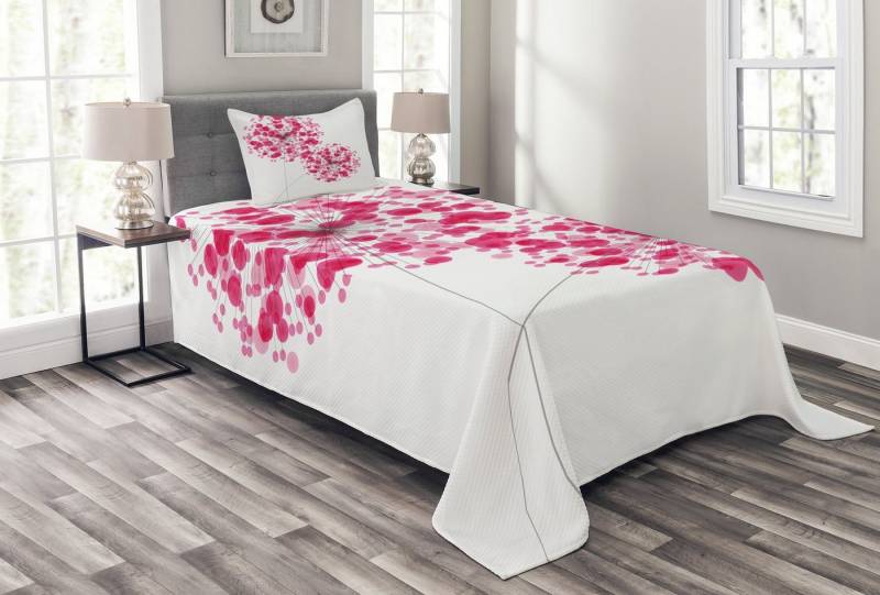 Abakuhaus Tagesdecke Set mit Kissenbezügen Waschbar, Floral Abstrakte Löwenzahn-Grafik von Abakuhaus
