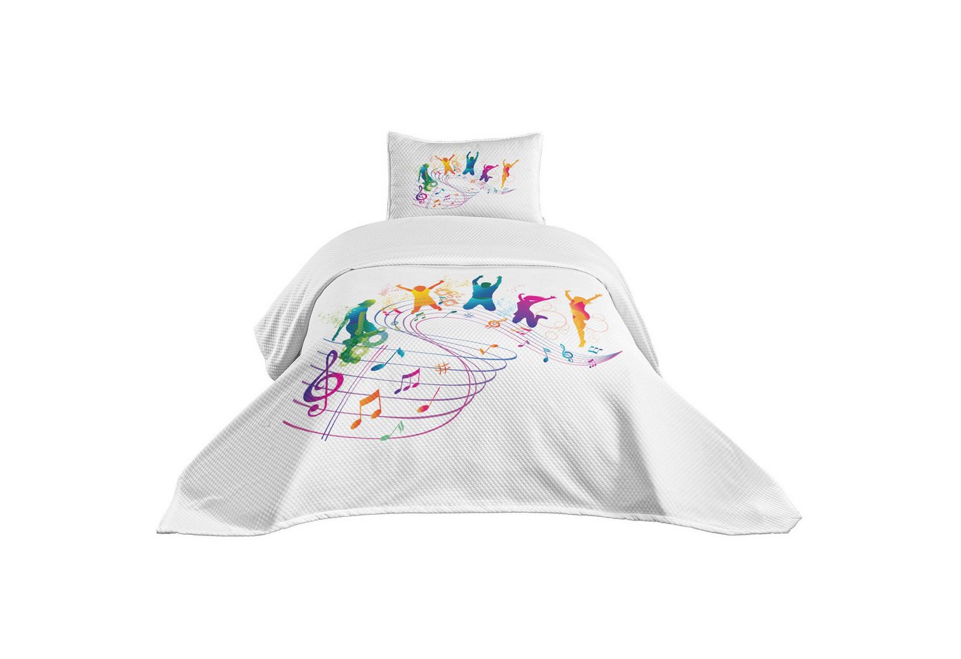Abakuhaus Tagesdecke Set mit Kissenbezügen Waschbar, Jugend Tanzen Menschen Musik von Abakuhaus