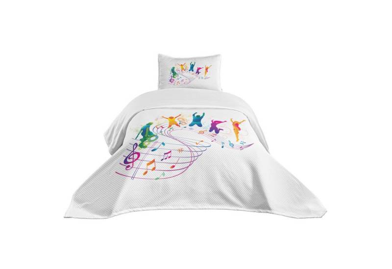 Abakuhaus Tagesdecke Set mit Kissenbezügen Waschbar, Jugend Tanzen Menschen Musik von Abakuhaus