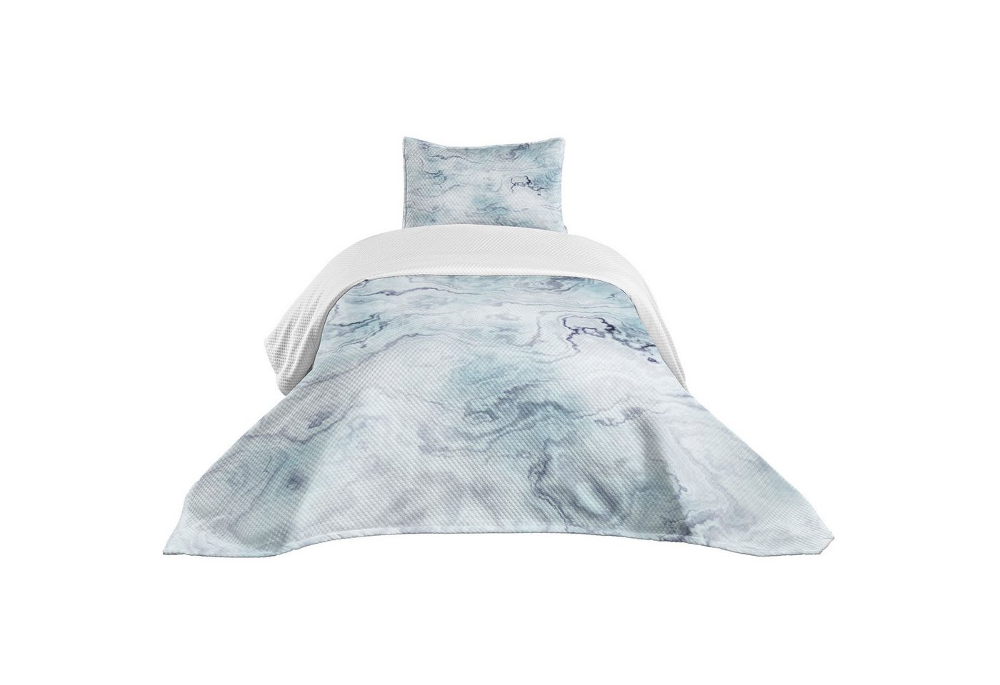 Abakuhaus Tagesdecke Set mit Kissenbezügen Waschbar, Marmor Weiche Hazy Ottoman-Art von Abakuhaus