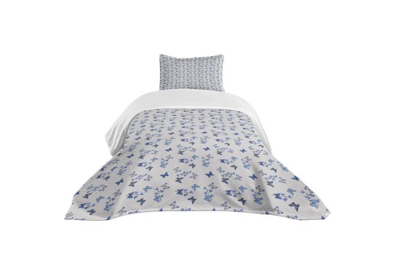 Abakuhaus Tagesdecke Set mit Kissenbezügen Waschbar, Schmetterling Bluebell Blumen Moths Abakuhaus Tagesdecke Set mit Kissenbezügen Waschbar, Schmetterling Bluebell Blumen Moths von Abakuhaus