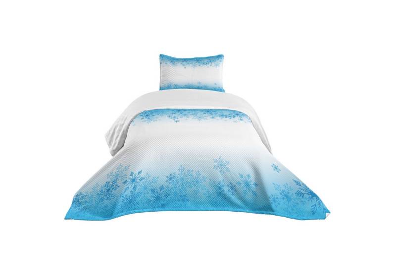 Abakuhaus Tagesdecke Set mit Kissenbezügen Waschbar, Winter Abstrakte Schneeflocken Kälte Abakuhaus Tagesdecke Set mit Kissenbezügen Waschbar, Winter Abstrakte Schneeflocken Kälte von Abakuhaus