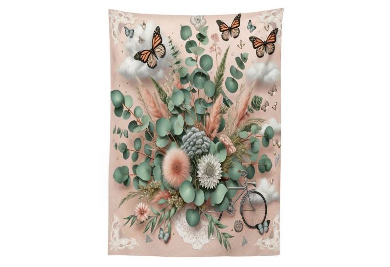 Abakuhaus Tischdecke Farbfest Waschbar Für den Außen Bereich geeignet Klare Farben, Blumiger Eukalyptus Boho Wild in Blüte von Abakuhaus