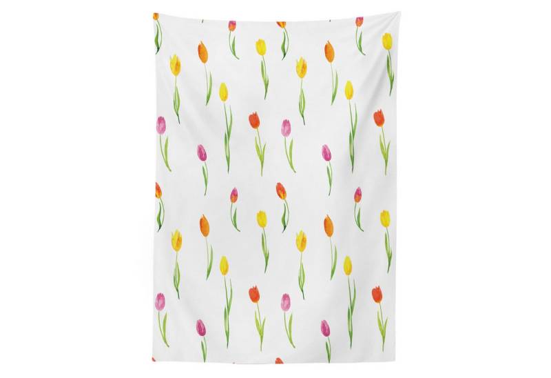 Abakuhaus Tischdecke Farbfest Waschbar Für den Außen Bereich geeignet Klare Farben, Bunt Land Tulpen von Abakuhaus