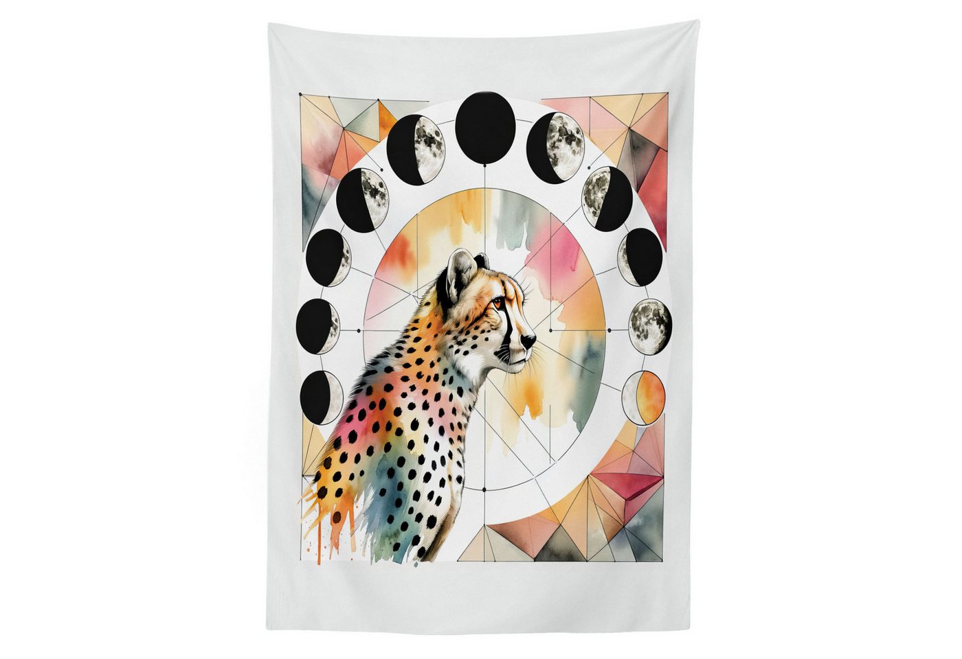 Abakuhaus Tischdecke Farbfest Waschbar Für den Außen Bereich geeignet Klare Farben, Leopard Aquarellkunst Poly Mond Abakuhaus Tischdecke Farbfest Waschbar Für den Außen Bereich geeignet Klare Farben, Leopard Aquarellkunst Poly Mond von Abakuhaus