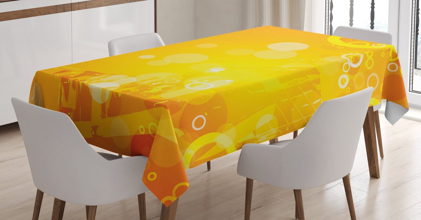 Abakuhaus Tischdecke Farbfest Waschbar Für den Außen Bereich geeignet Klare Farben, Orange Kreis-Punkte Sunburst von Abakuhaus