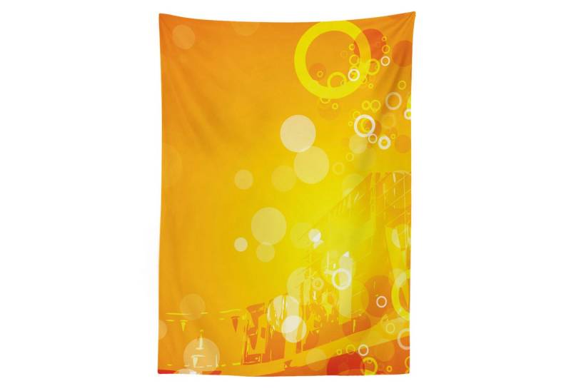 Abakuhaus Tischdecke Farbfest Waschbar Für den Außen Bereich geeignet Klare Farben, Orange Kreis-Punkte Sunburst von Abakuhaus