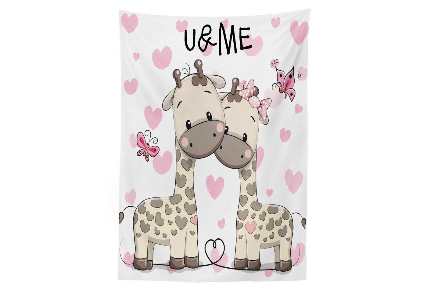 Abakuhaus Tischdecke Farbfest Waschbar Für den Außen Bereich geeignet Klare Farben, Tier Baby-Giraffen und Herzen Abakuhaus Tischdecke Farbfest Waschbar Für den Außen Bereich geeignet Klare Farben, Tier Baby-Giraffen und Herzen von Abakuhaus