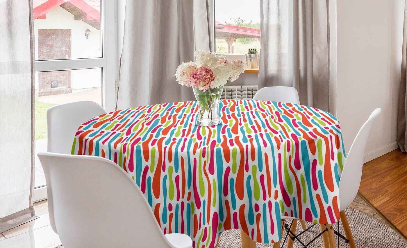 Abakuhaus Tischdecke Kreis Tischdecke Abdeckung für Esszimmer Küche Dekoration, Bunt Formlos Farbe Spots Motiv von Abakuhaus