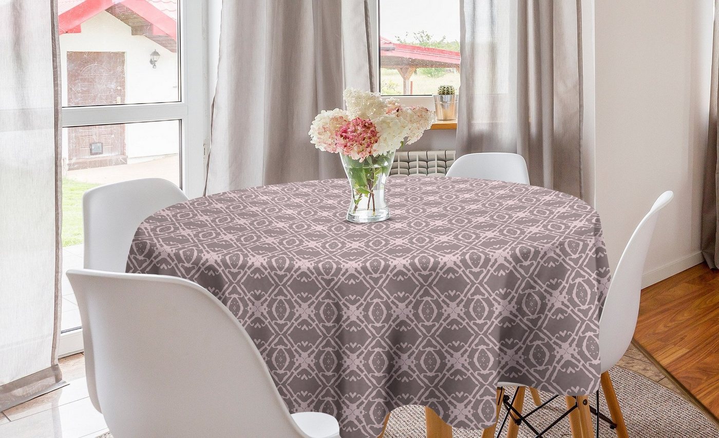 Abakuhaus Tischdecke Kreis Tischdecke Abdeckung für Esszimmer Küche Dekoration, Damast Grunge-Look Blumen Blütenblätter von Abakuhaus