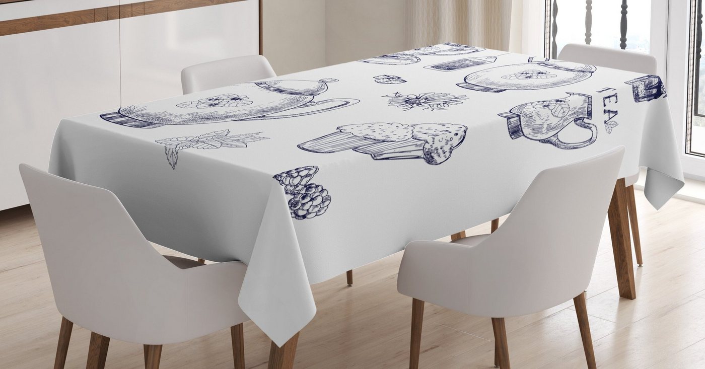 Abakuhaus Tischdecke Farbfest Waschbar Für den Außen Bereich geeignet Klare Farben, Blau und weiß Teekannen und Tassen Abakuhaus Tischdecke Farbfest Waschbar Für den Außen Bereich geeignet Klare Farben, Blau und weiß Teekannen und Tassen von Abakuhaus