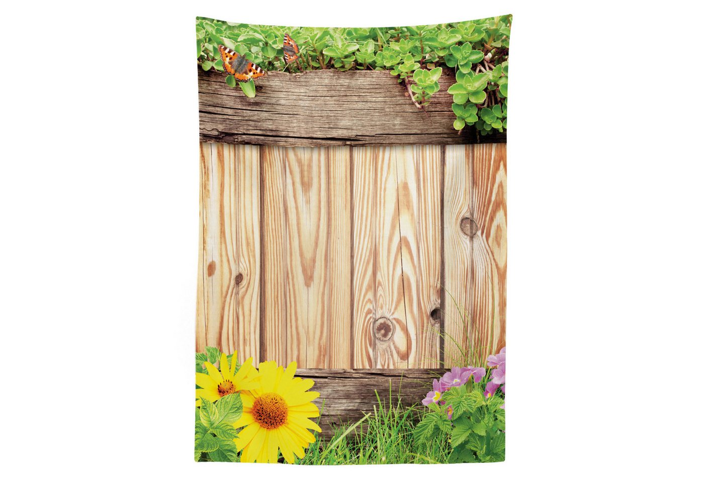 Abakuhaus Tischdecke Farbfest Waschbar Für den Außen Bereich geeignet Klare Farben, Hölzern Gartenzaun Schmetterling Abakuhaus Tischdecke Farbfest Waschbar Für den Außen Bereich geeignet Klare Farben, Hölzern Gartenzaun Schmetterling von Abakuhaus